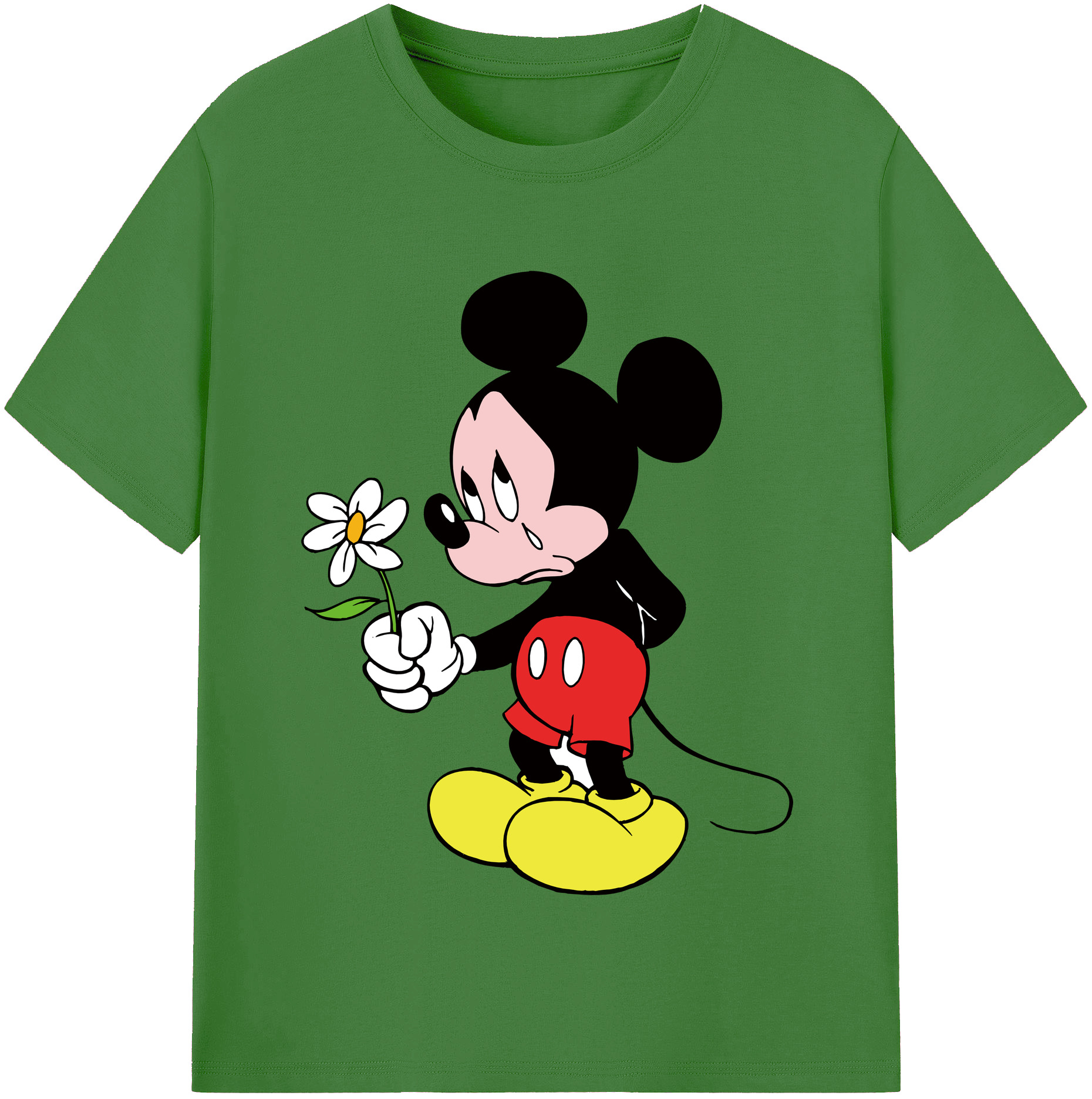 （画像用） ミッキーマウス Mickey Mouse レディースカジュアルプリントTシャツ（綿100％）